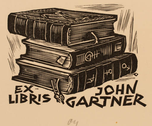 Exlibris by Herbert S. Ott from Germany for John Gartner - Book 