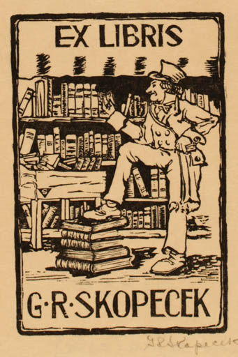 Exlibris by G. R. Skopecek from USA for G. R. Skopecek - Book Man 