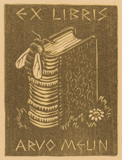 Exlibris by Vilho Askola from Finland for Arvo Melin - Book Fauna 