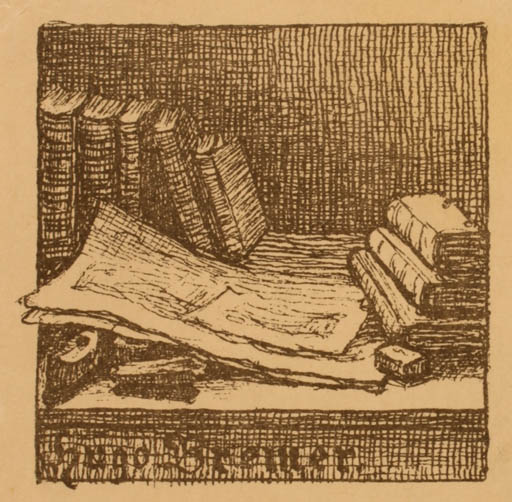 Exlibris by Anna von Bondsdorff from Finland for Hugo Bremer - Book 