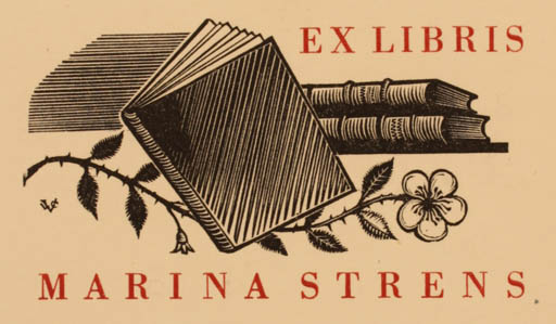 Exlibris by Valentin Le Campion from France for Marina Strens - Book 