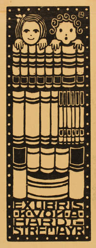 Exlibris by M. Deutsch from Austria for K. A. von Hardt-Stremayr - Child Book 
