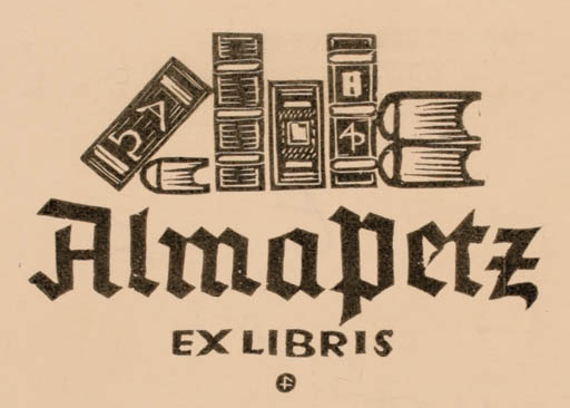 Exlibris by Leopold Feichtinger from Austria for Alma Petz - Book 