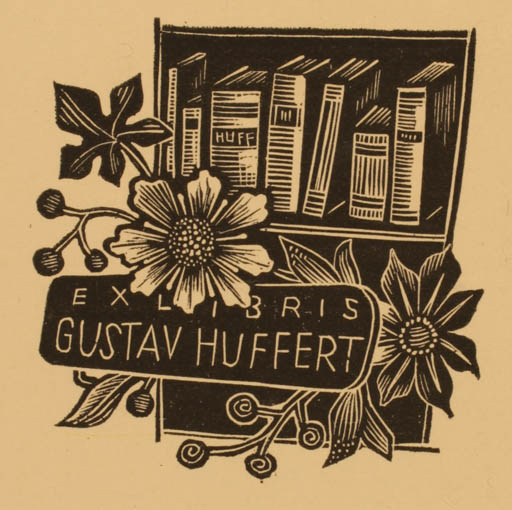 Exlibris by Hermann Huffert from Germany for Gustav Huffert - Flower Book 