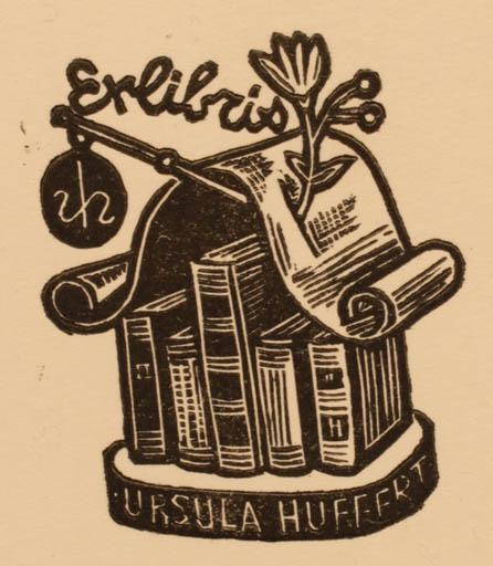 Exlibris by Hermann Huffert from Germany for Ursula Huffert - Book 