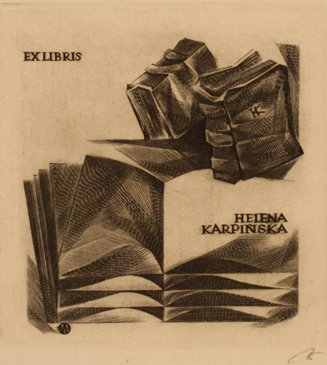 Exlibris by Wojciech Jakubowski from Poland for Helena Karpinska - Book 