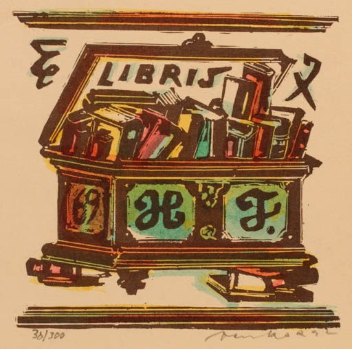 Exlibris by Oldrich Karel from Czechoslovakia for Helmer Fogedgaard - Book 