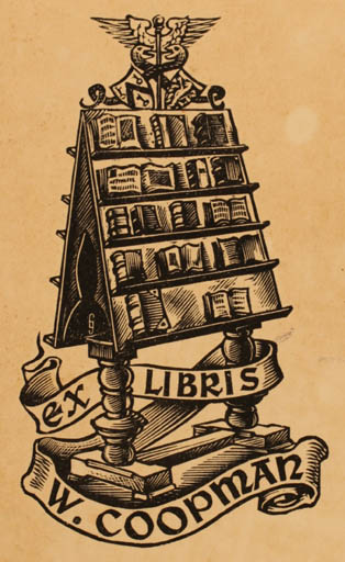 Exlibris by Jef Leysey from Belgium for Wilfrid Coopman - Book 