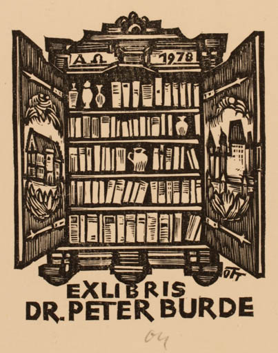 Exlibris by Herbert S. Ott from Germany for Peter DR. Burde - Book 