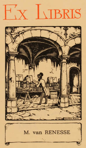 Exlibris by Anton Pieck from Netherland for M van Renesse - Book City Man 