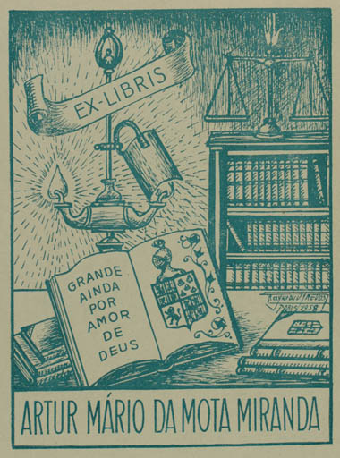 Exlibris by Raymond Prevost from France for Artur Mario Da Mota Miranda - Book 