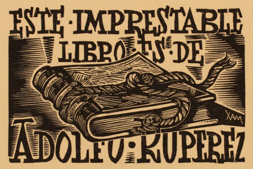 Exlibris by Pedro Quetglas from Spain for Adolfo Ruperez - Book 