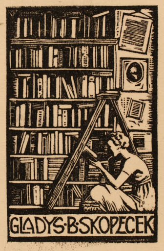 Exlibris by G. R. Skopecek from USA for Gladys B. Skopecek - Book 