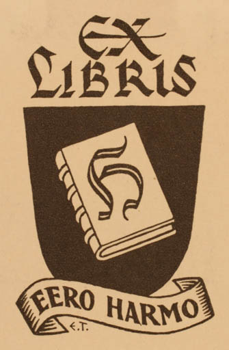 Exlibris by Erkki Tanttu from Finland for Eero Harmo - Book 