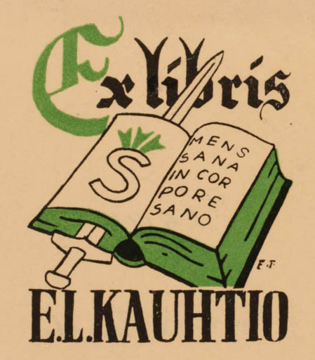 Exlibris by Erkki Tanttu from Finland for E. L. Kauhtio - Book 