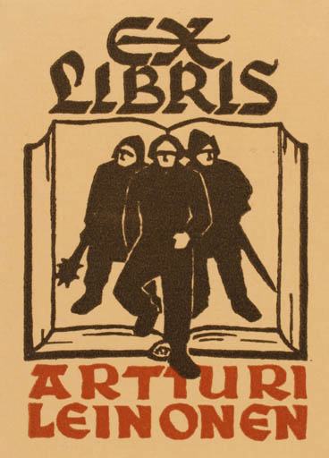 Exlibris by Erkki Tanttu from Finland for Arturi Leinonen - Book Man 