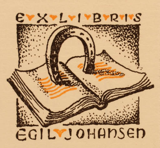 Exlibris by Knut Yran from Norway for Egil Johansen - Book 