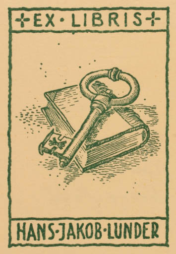 Exlibris by Knut Yran from Norway for Hans Jakob Lunder - Book 