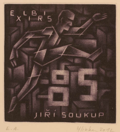 Exlibris by Miroslav Hlinka from Czech Republic for Ing. Jiri Soukup - Sport/game 