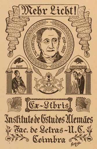 Exlibris by Rui Palhé da Silva from Portugal for Fac. de Letras Instituto de Estudeos Ulemaes - Literature 
