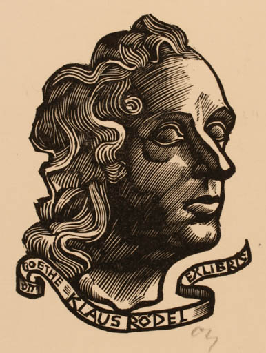 Exlibris by Herbert S. Ott from Germany for Klaus Rödel - Literature Portrait 