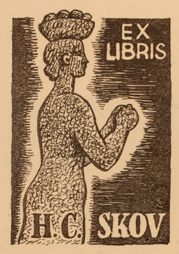 Exlibris by Jenö Kertes-Kollmann from Hungary for Henry Carlo Skov - Fairytale/fable Woman 