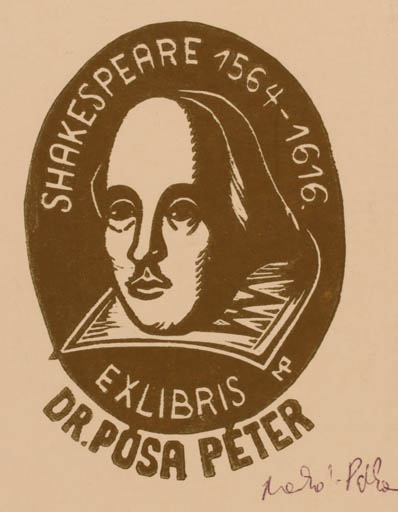 Exlibris by Anna-Pòka Meskò from Hungary for Rosa Peter - Literature Portrait 