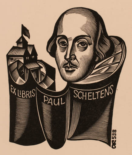 Exlibris by Anatolij Kalaschnikow from Russia for Paul Scheltens - Literature Portrait 