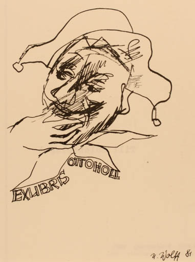 Exlibris by Ursel Wolf from Germany for Otto Holl - Literature 