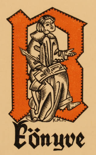 Exlibris by ? K.M from Unknown for ? B - Man 