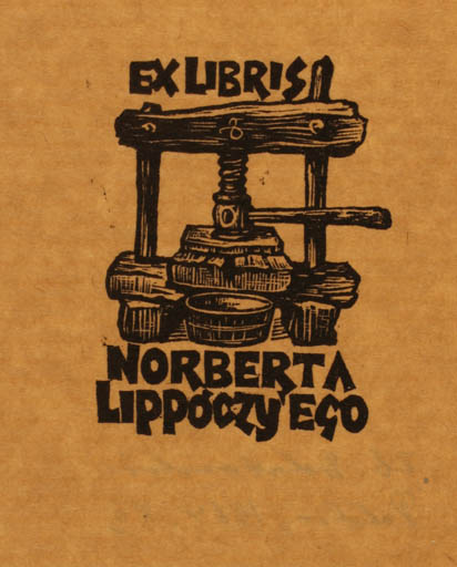 Exlibris by Zbigniew Dolatowski from Poland for Ing. Nobert Lippóczy - Wine 