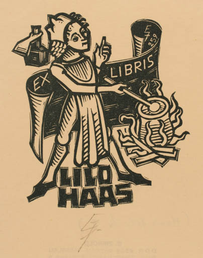 Exlibris by Erhard Zierold from Germany for Lilo Haas - Food 