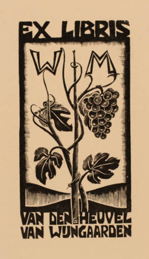 Exlibris by Gerard Schelpe from Belgium for ? ? - Wine 