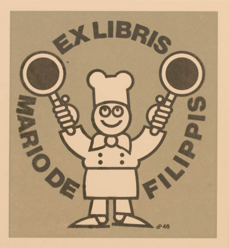 Exlibris by Per Christensen from Denmark for Mario de Filippis - Food 