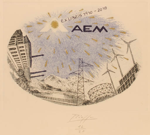 Exlibris by Vincenzo Piazza from Italy for ? AEM - Sun Technology 