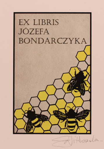 Exlibris by Ewa Witkowska from Poland for Jozefa Bondarczyka - Insect 