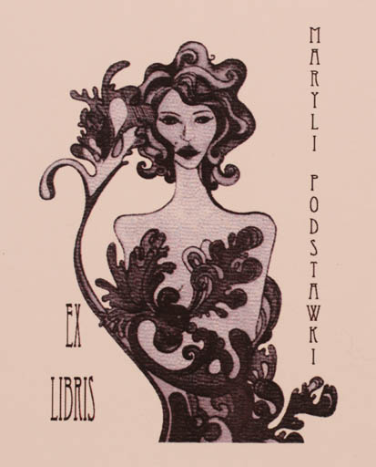 Exlibris by Weroniki Podstawki from Poland for Maryli Podstawki - Woman 