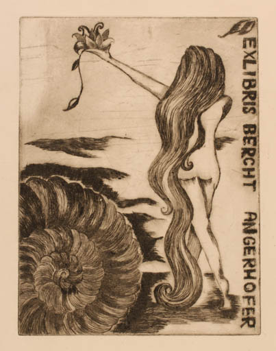 Exlibris by Weroniki Podstawki from Poland for Bercht Angerhofer - Woman 