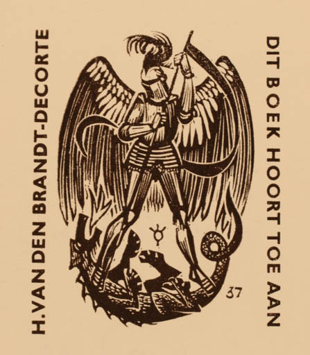 Exlibris by Frank-Ivo van Damme from Belgium for H. Van Den Brandt - Knight Sct.G. and the Dragon 