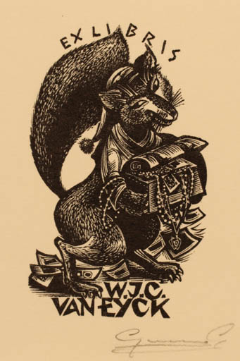 Exlibris by   from Belgium for W. J. C. Van Eyck - Fauna 