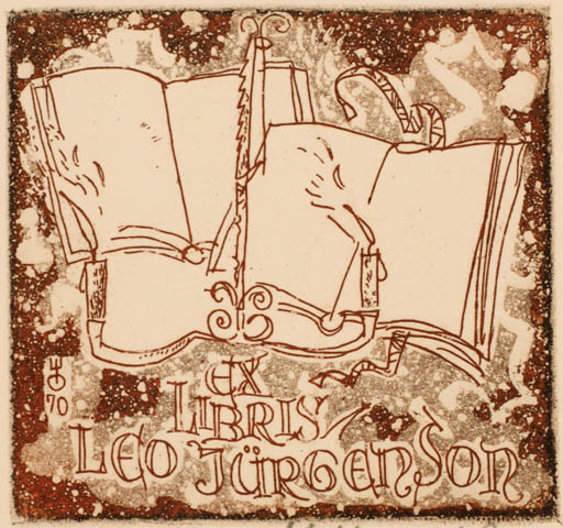 Exlibris by Evald Okas from Estonia for Leo Jürgenson - Book 