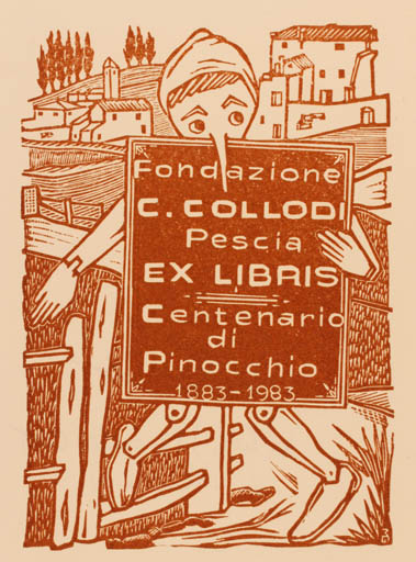 Exlibris by Giuseppe Mirabella from Italy for Fondazione Nazionale Carlo Collodi - Fairytale/fable 