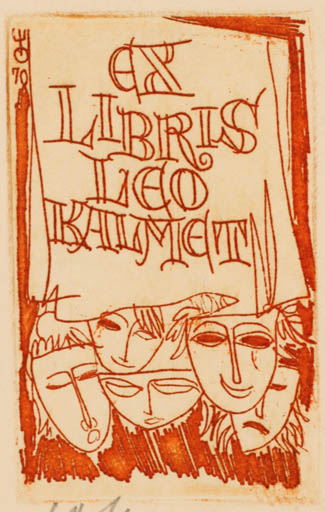 Exlibris by Evald Okas from Estonia for Leo Kalmet - Theater/Cirkus 