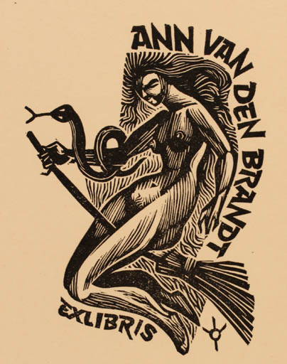 Exlibris by Frank-Ivo van Damme from Belgium for Ann van Den Brandt - Fairytale/fable Woman 