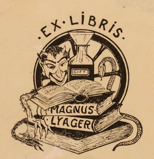 Exlibris by ? ? from Denmark for Magnus Lyager - Devil 