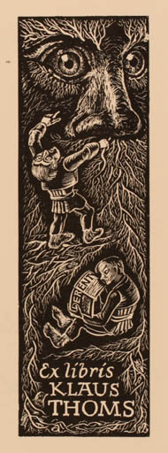 Exlibris by Helmut Arndt from Germany for Klaus Thoms - Man 