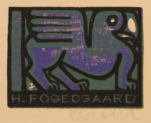 Exlibris by Jürgen Dost from Germany for Helmer Fogedgaard - Fable Animal 