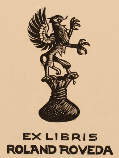 Exlibris by Hans Hauke from Austria for Roland Roveda - Fable Animal 