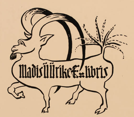 Exlibris by A. Jiling from Sweden for Madis Üürike - Fauna 