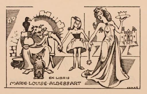 Exlibris by Michel Jamar from France for ? ? - Fairytale/fable 